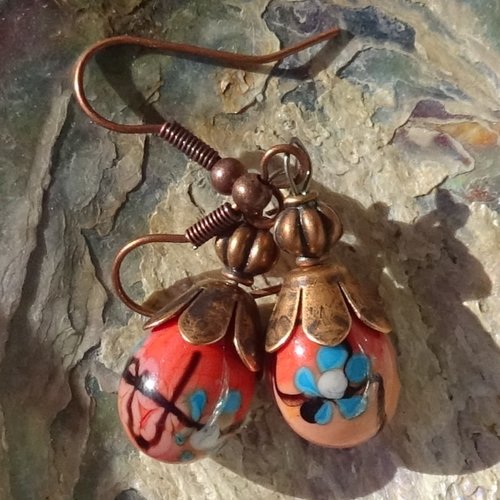 Boucles d'oreille perles murano bcl.3296