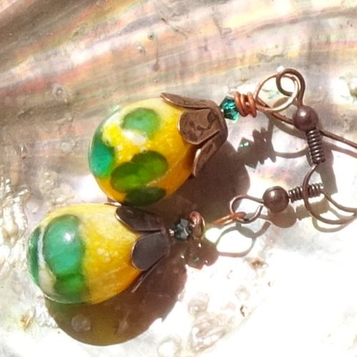 Boucles d'oreille perles murano bcl.3297