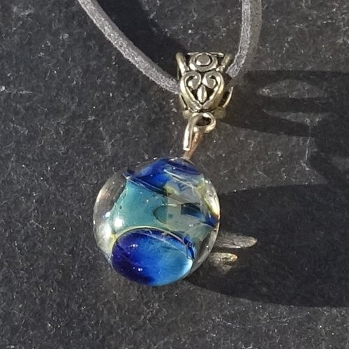 Pendentif perle d'art, lampwork,murano, verre filé cl.1139