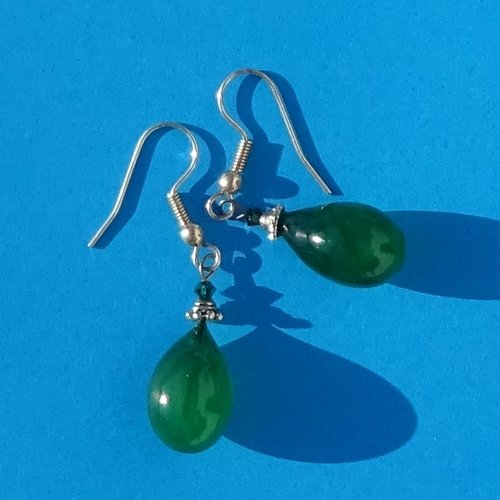 Pendants d'oreille, lampwork, verre filé, perle au chalumeau, bcl.3483