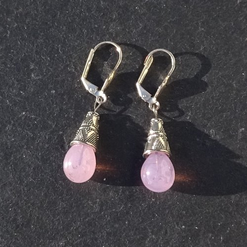 Pendants d'oreille, lampwork, verre filé, perle au chalumeau, bcl.3489