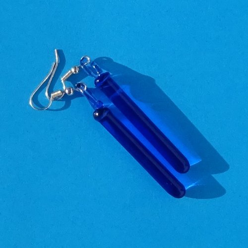 Pendants d'oreille, lampwork, verre filé, perle au chalumeau, bcl.3500