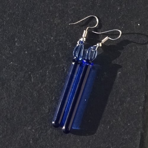 Pendants d'oreille, lampwork, verre filé, perle au chalumeau, bcl.3500