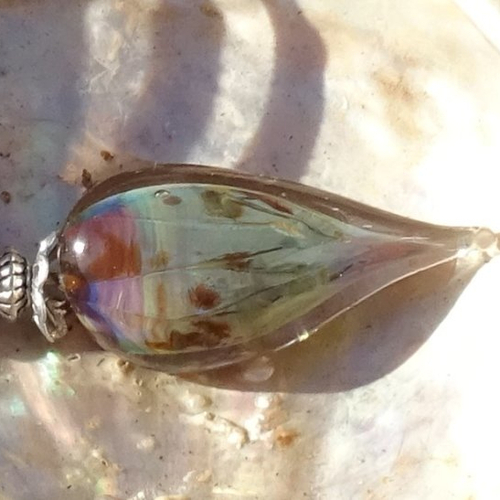 Pendentif perle d'art, lampwork,murano, verre filé cl.1140