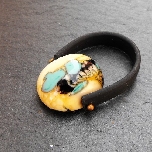 Bague cabochon murano bag.1269