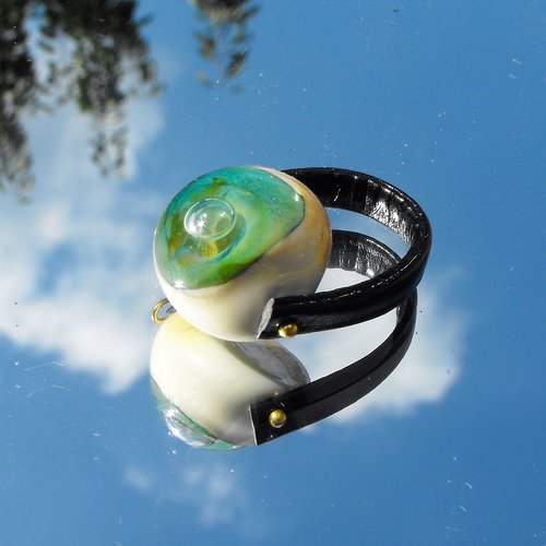 Bague cabochon murano bag.1301