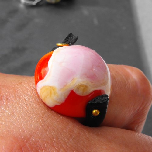 Bague cabochon murano bag.1327
