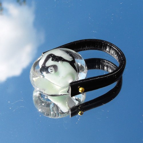 Bague cabochon murano bag.1303