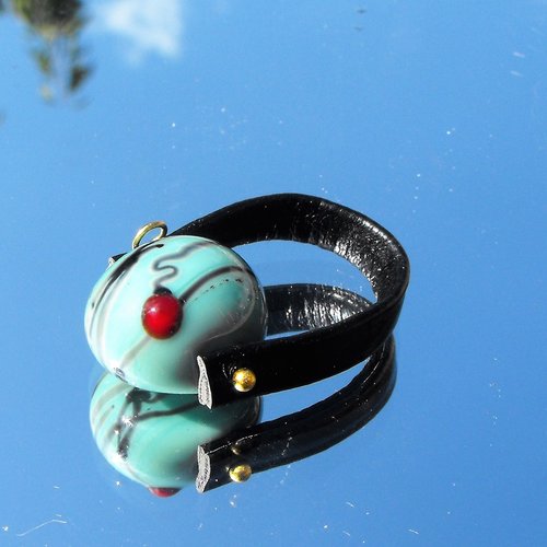 Bague cabochon murano bag.1306