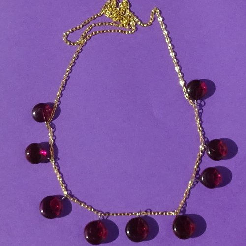 Collier perle verre, lampwork,murano, verre filé cl.1145