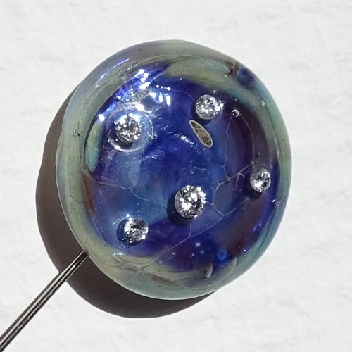 Broche fibule en verre filé, lampwork, broch.0246