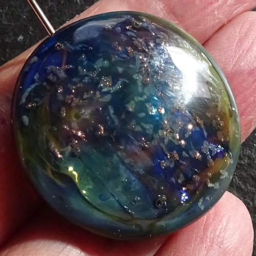 Broche fibule en verre filé, lampwork, broch.0245