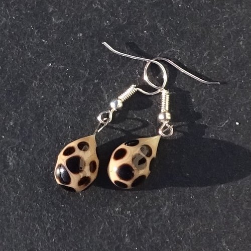 Pendants d'oreille, lampwork, verre filé, perle au chalumeau, bcl.3501