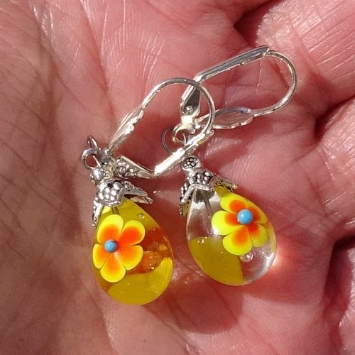 Pendants d'oreille verre filé bcl.3509