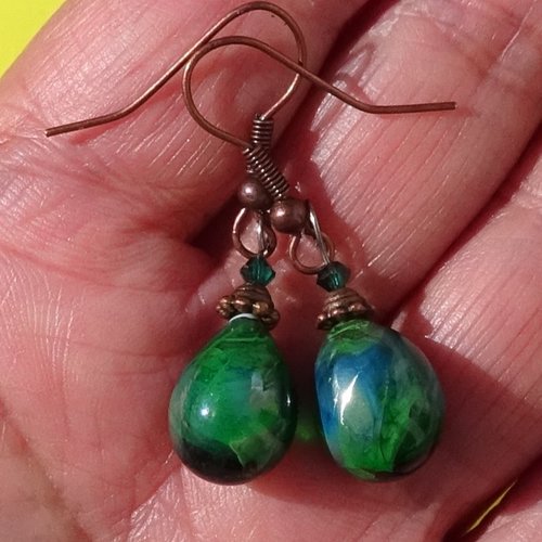 Boucles d'oreille perles murano bcl.3511