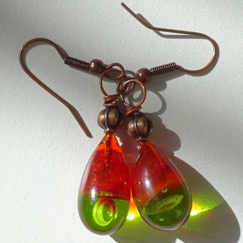 Pendants d'oreille verre filé bcl.3034