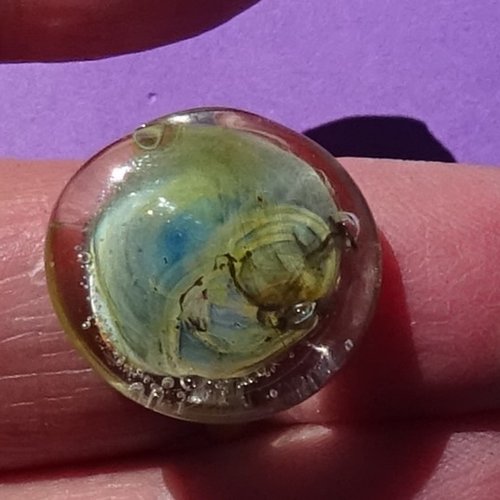Bague, verre filé, lampwork, verre de murano, bag.1659