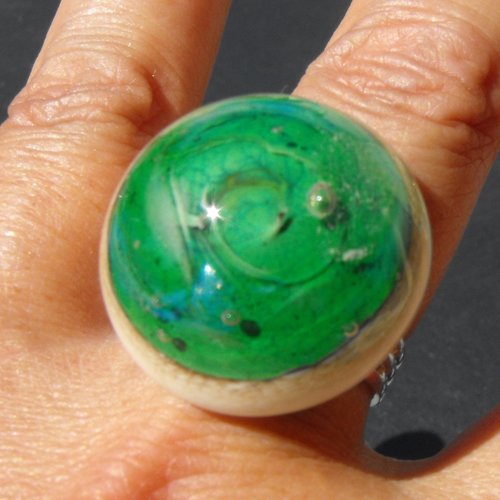 Bague cabochon murano bag.1018