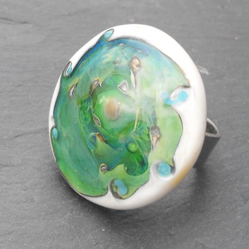 Bague cabochon murano bag.1149