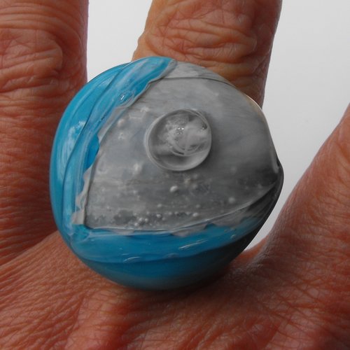 Bague cabochon murano bag.1157