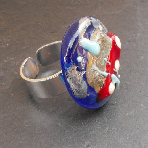 Bague cabochon murano bag.1152
