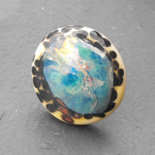 Bague cabochon murano bag.1155
