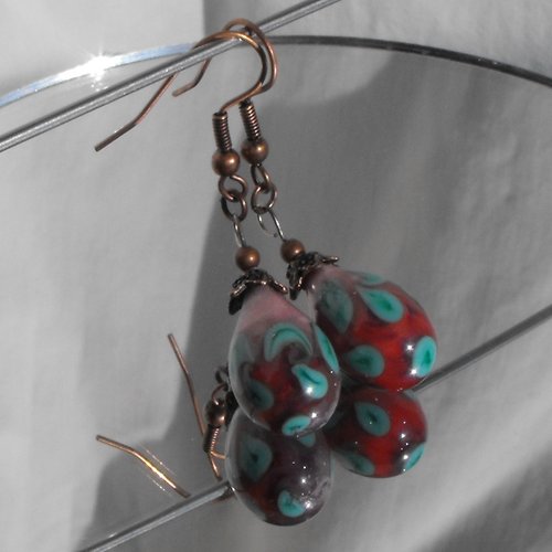 Boucles d'oreille perles murano bcl.1704