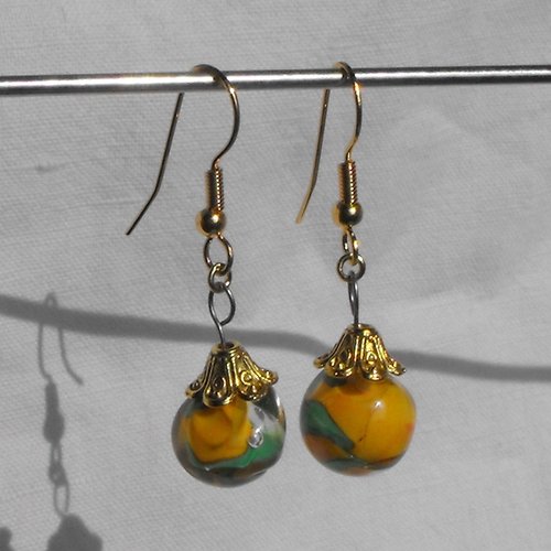 Boucles d'oreille perles murano bcl.1713