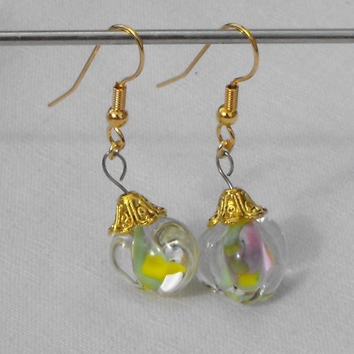 Boucles d'oreille perles murano bcl.1737