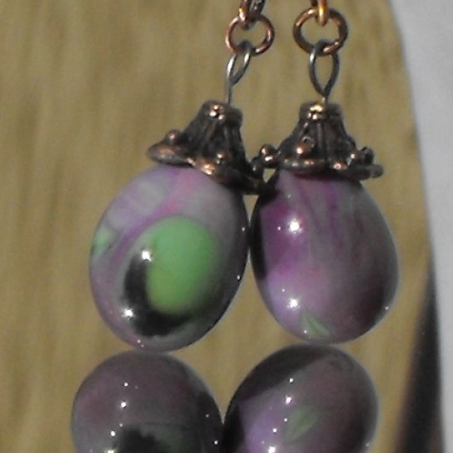 Boucles d'oreille perles murano bcl.1736
