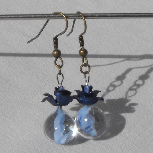 Boucles d'oreille perles murano bcl.1744
