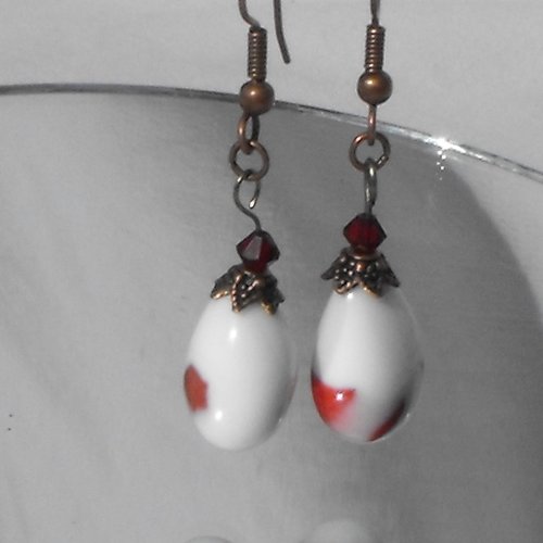 Boucles d'oreille perles murano bcl.1748