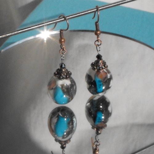 Boucles d'oreille perles murano bcl.1769