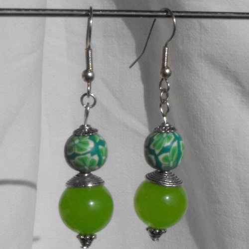 Pendants d'oreille, perles fimo, bcl.1773