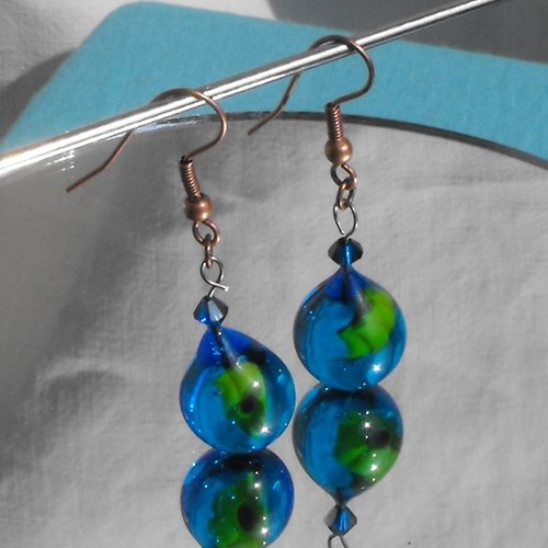 Boucles d'oreille perles murano bcl.1786