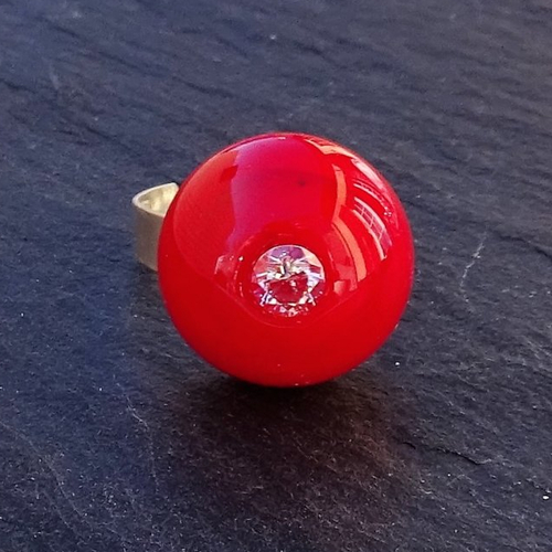 Bague cabochon murano bag.1497