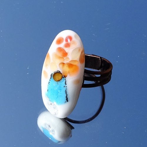Bague cabochon murano bag.1463