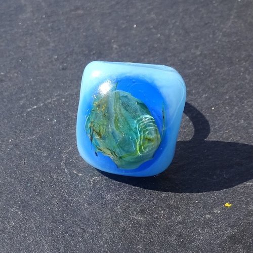 Bague cabochon murano bag.1526