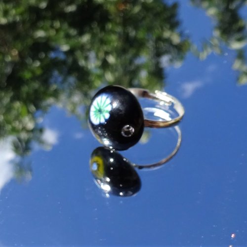 Bague cabochon murano bag.1459