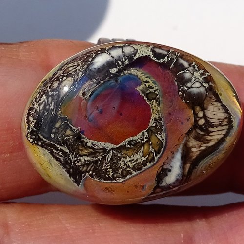 Bague cabochon murano bag.1466