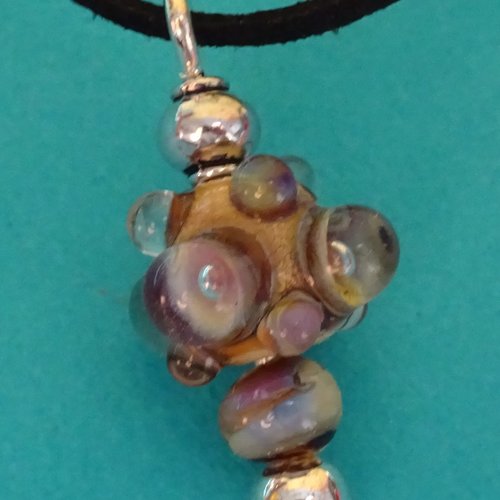 Pendentif perle d'art en verre filé cl.1041