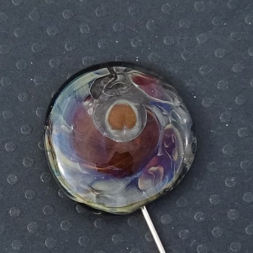 Broche fibule en verre filé, lampwork, broch.0259