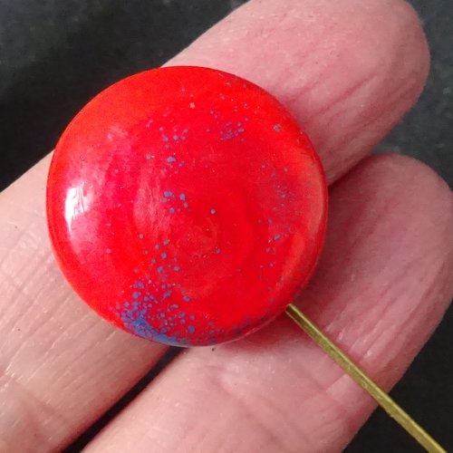 Broche fibule en verre filé, lampwork, broch.0250