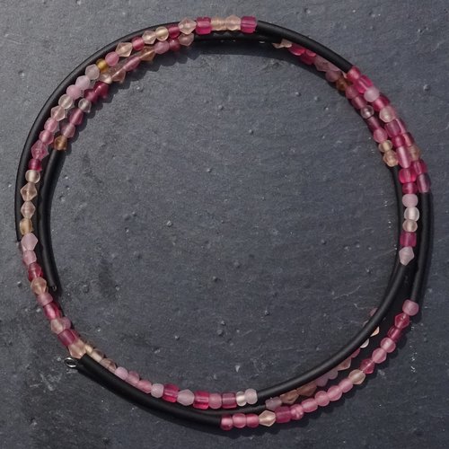 Collier perles murano, lampwork, cl.1047