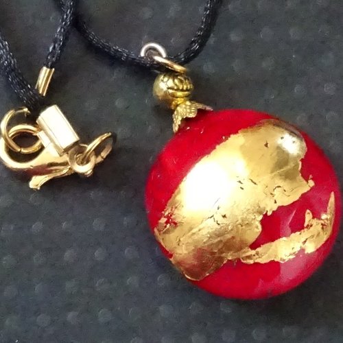 Pendentif perle d'art, lampwork,murano, verre filé cl.1059