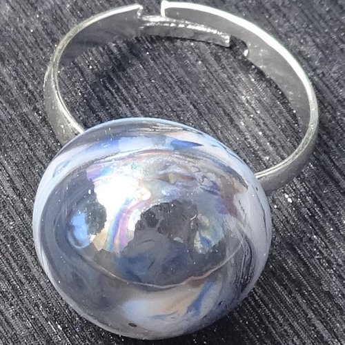 Bague cabochon, lampwork, verre filé, verre de murano, bag.1632