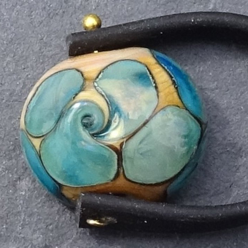 Petite bague, cabochon verre filé, lampwork, bag.1642