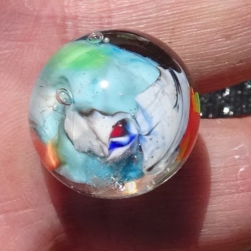 Boule décorative verre filé, lampwork, verre de murano, deco.0059