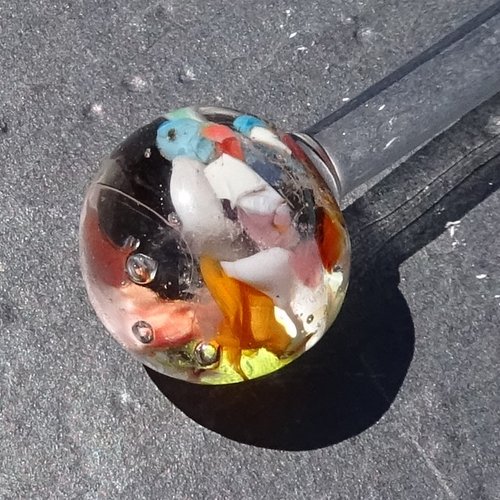 Boule décorative verre filé, lampwork, verre de murano, deco.0063