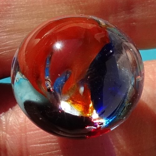 Petite boule décorative sur tige, verre filé, lampwork, verre de murano, deco.0073